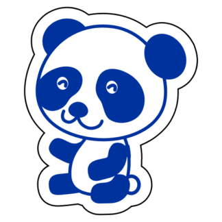 Joyful Panda Sticker (Blue)